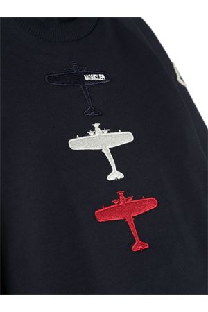 Navy blue stretch-cotton sweatshirt MONCLER KIDS | 8G0000780996778